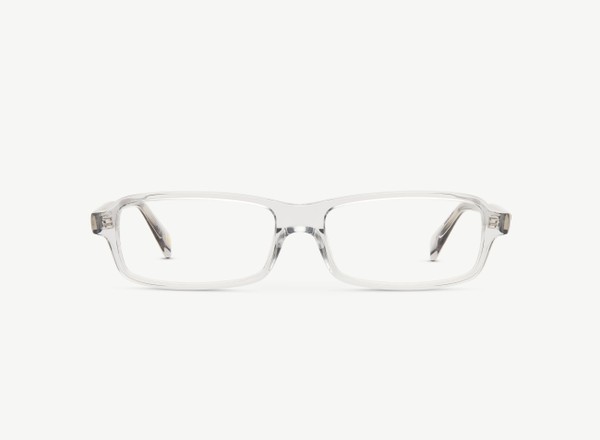Front view of a pair of eyeglasses called the Blade in Smoke