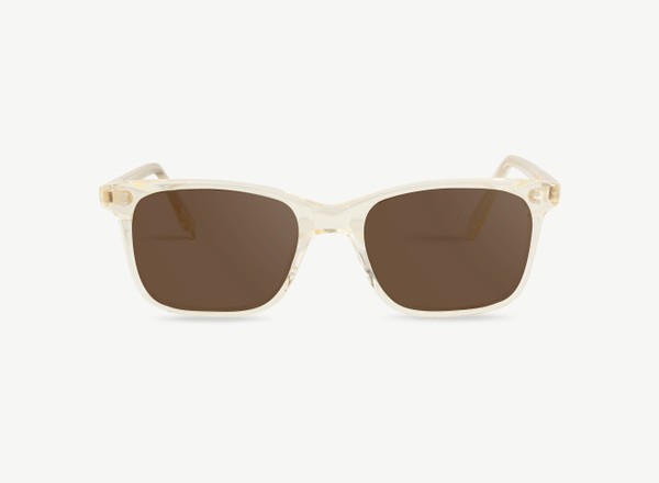 Front view of a pair of eyeglasses called the Thinker in Champagne