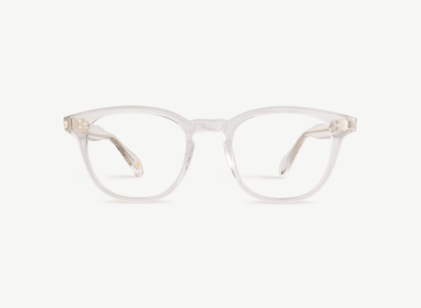 Front view of a pair of eyeglasses called the Believer in Crystal