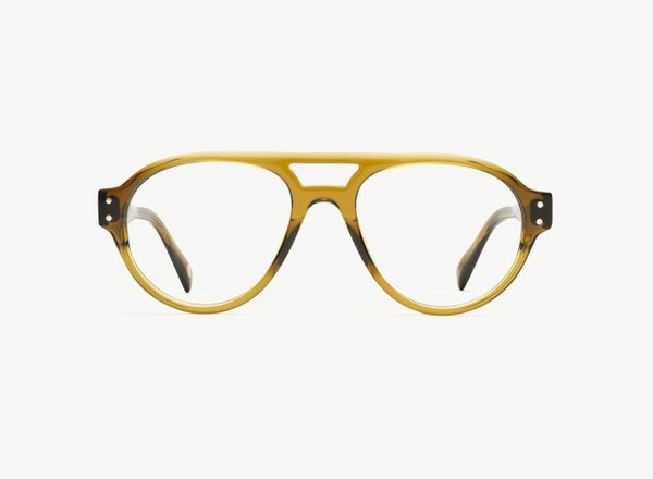 Front view of a pair of eyeglasses called the Sailor in Olive