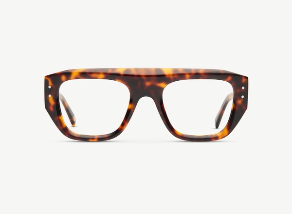 Front view of a pair of eyeglasses called the Stark in Tortoise