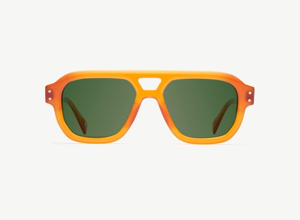 Front view of a pair of eyeglasses called the Admiral in Marigold