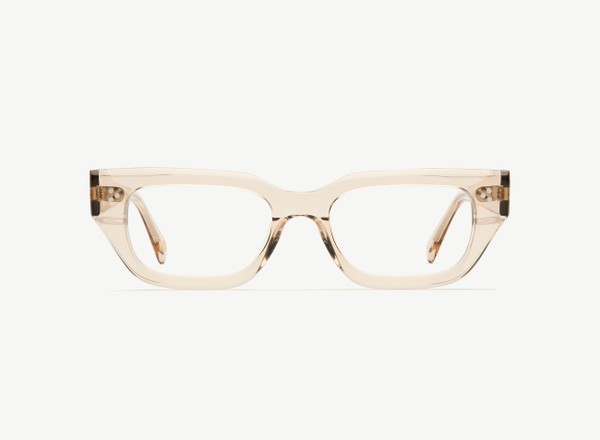 Front view of a pair of eyeglasses called the Publicist in Nude