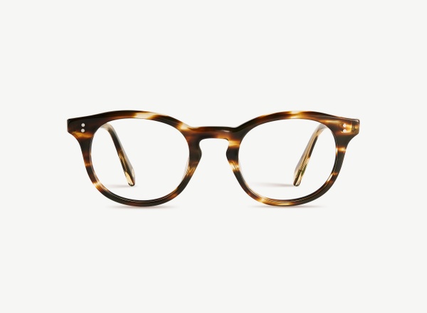 Front view of a pair of eyeglasses called the Artist in Tobacco