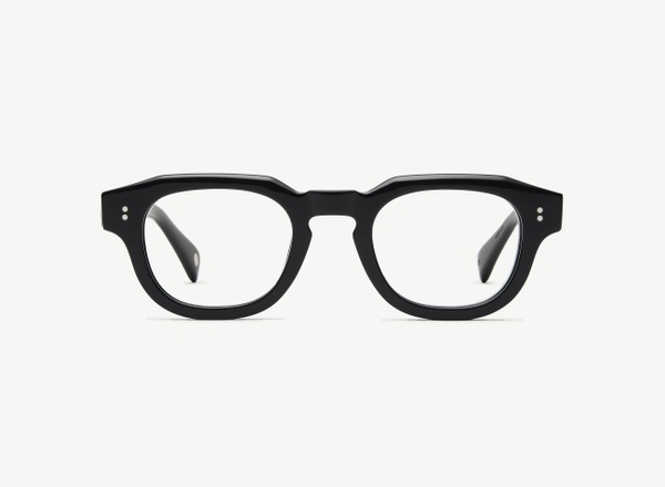 Front view of a pair of eyeglasses called the Cosmonaut in Black