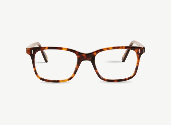 Front view of a pair of eyeglasses called the Thinker in Caramel