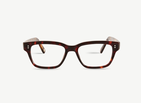 Front view of a pair of eyeglasses called the Exec in Cigar