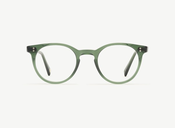 Front view of a pair of eyeglasses called the Traveller in Jade