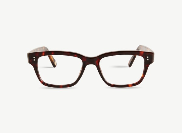 Front view of a pair of eyeglasses called the Exec in Cigar