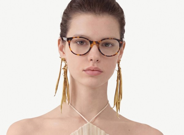 Front view of a pair of eyeglasses called the Londoner in Tortoise