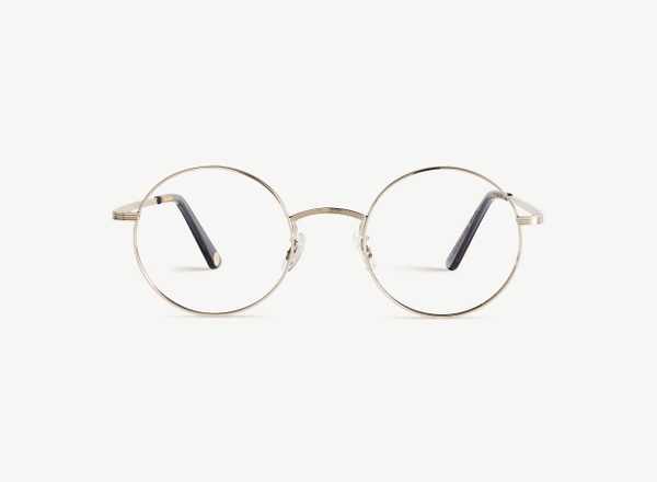 Front view of a pair of eyeglasses called the Stargazer in Silver