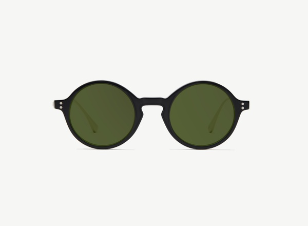 Front view of a pair of eyeglasses called the Curator in Black