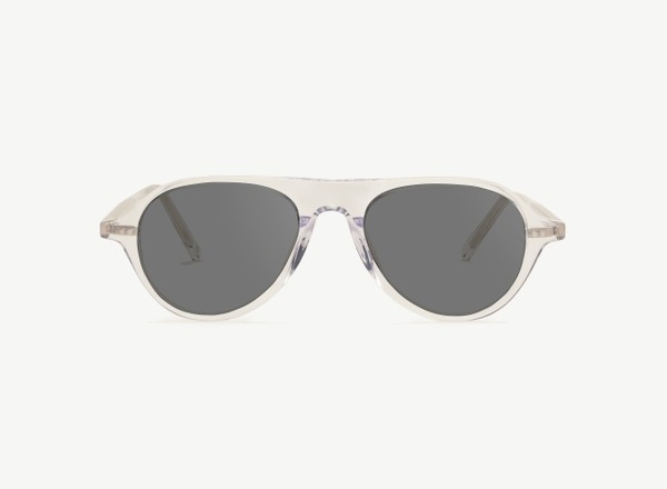 Front view of a pair of eyeglasses called the Pilot in Crystal
