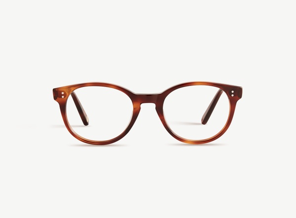 Front view of a pair of eyeglasses called the Londoner in Havana
