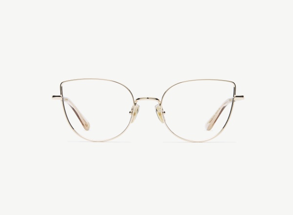 Front view of a pair of eyeglasses called the Charm in Gold