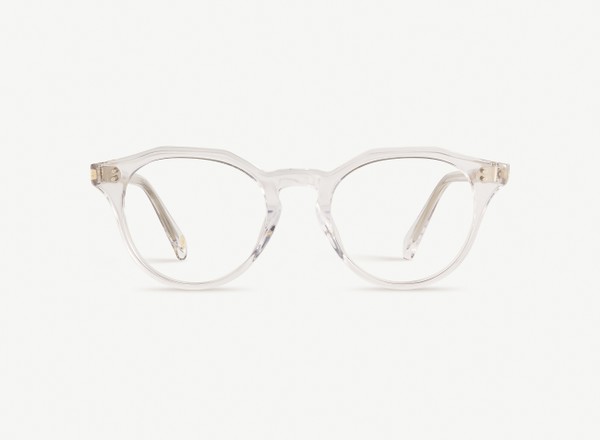 Front view of a pair of eyeglasses called the Maestro in Crystal