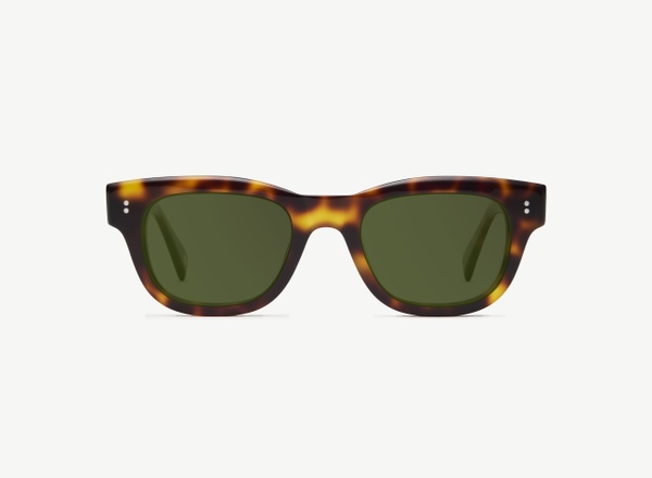 Front view of a pair of eyeglasses called the Navigator in Cognac