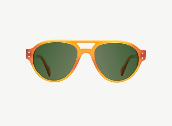 Front view of a pair of eyeglasses called the Sailor in Marigold
