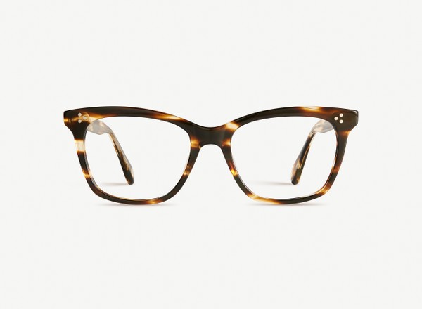Front view of a pair of eyeglasses called the Model in Tobacco