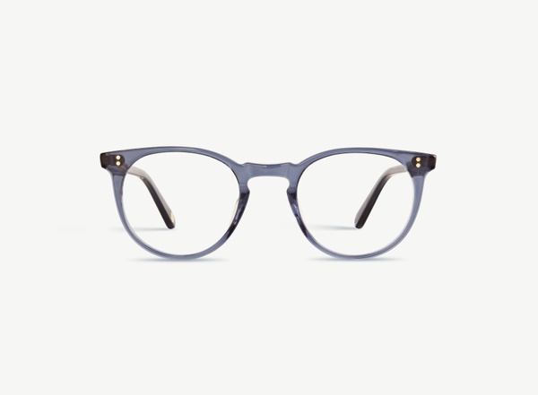Front view of a pair of eyeglasses called the Parisian in Midnight