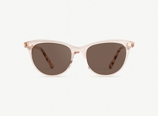 Front view of a pair of eyeglasses called the Ballerina in Rose