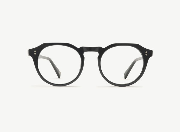 Front view of a pair of eyeglasses called the Sculptor in Black