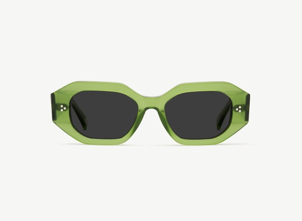 Front view of a pair of eyeglasses called the Rockstar in Fern