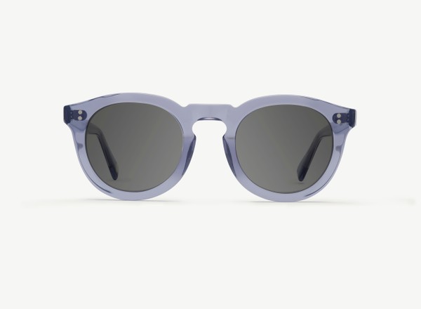 Front view of a pair of eyeglasses called the Charmer in Denim