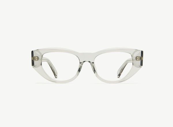 Front view of a pair of eyeglasses called the Rebel in Smoke