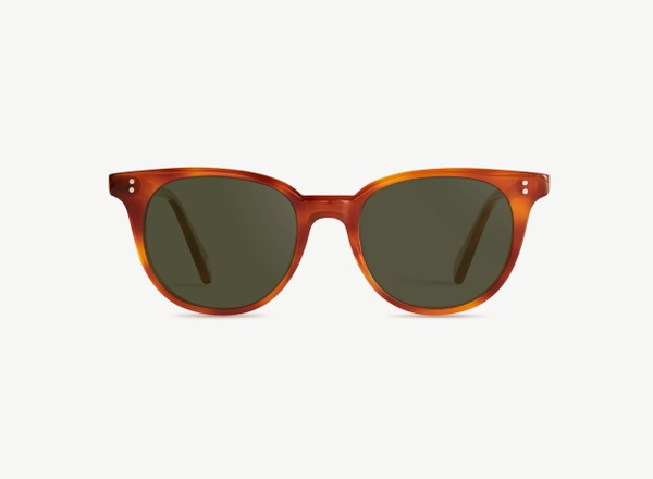 Front view of a pair of eyeglasses called the Aesthete in Amber