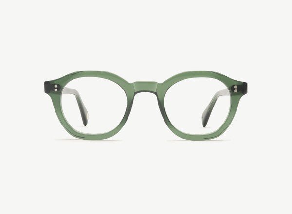 Front view of a pair of eyeglasses called the Designer in Jade