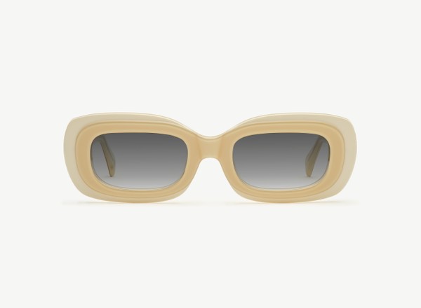 Front view of a pair of eyeglasses called the Serene in Ivory Fuse