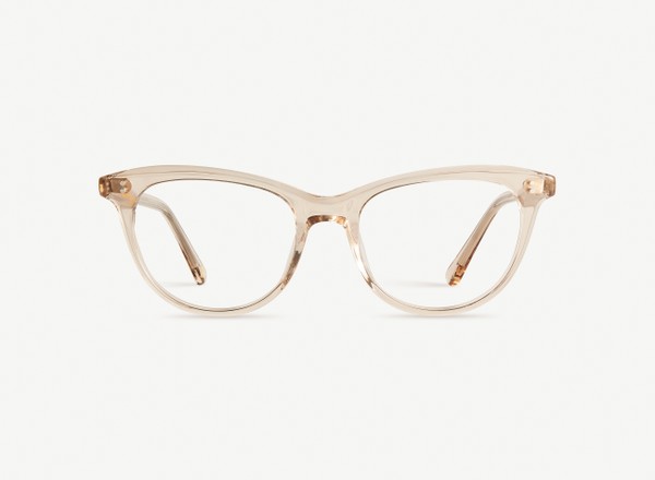 Front view of a pair of eyeglasses called the Ballerina in Nude