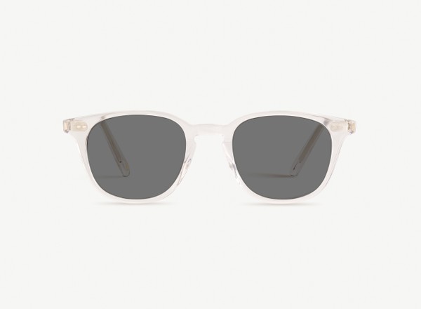 Front view of a pair of eyeglasses called the Samaritan in Crystal