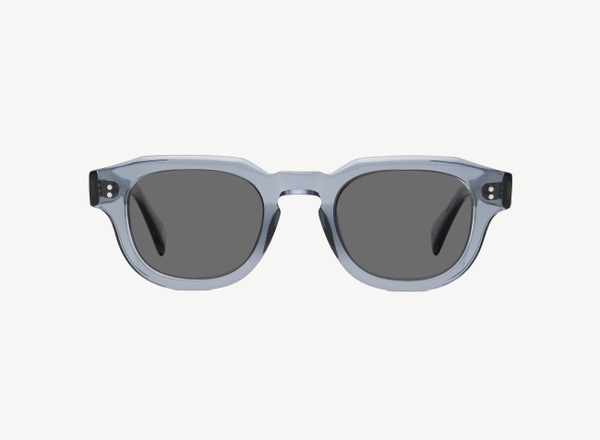 Front view of a pair of eyeglasses called the Cosmonaut in Denim