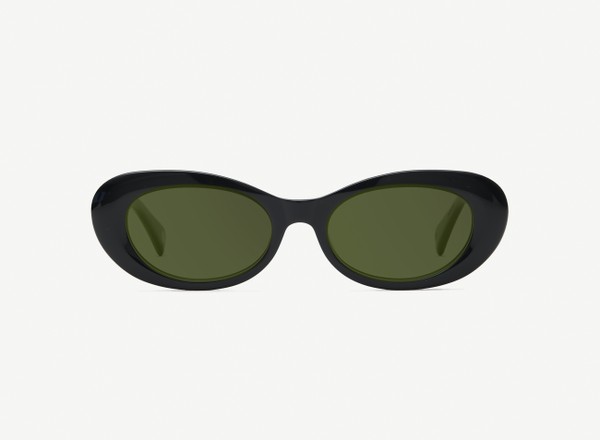 Front view of a pair of eyeglasses called the Oracle in Black