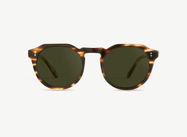 Front view of a pair of eyeglasses called the Sculptor in Tobacco