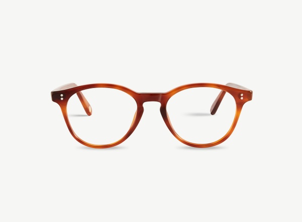 Front view of a pair of eyeglasses called the Fashioner in Amber