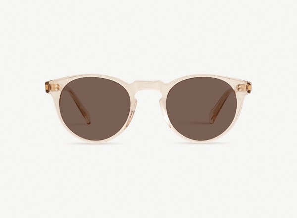 Front view of a pair of eyeglasses called the Bohemian in Nude