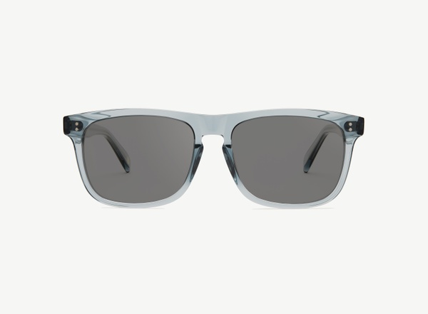 Front view of a pair of eyeglasses called the Captain in Denim