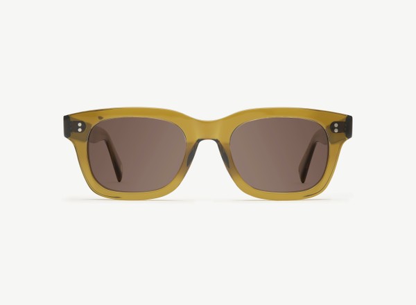 Front view of a pair of eyeglasses called the Partner in Olive