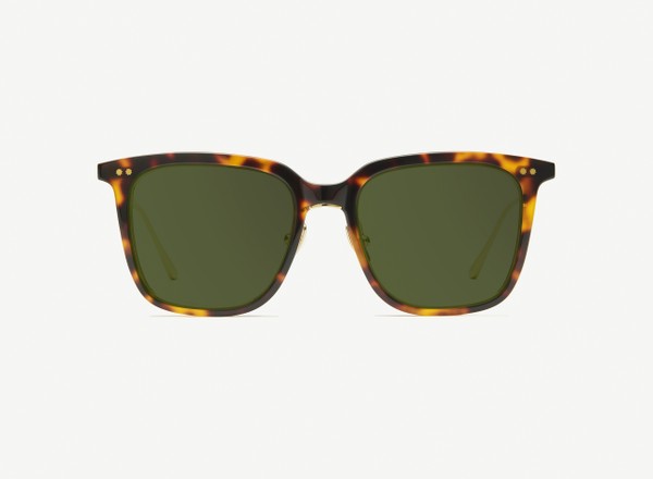 Front view of a pair of eyeglasses called the Manager in Tortoise