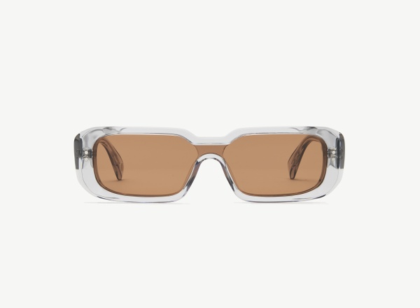 Front view of a pair of eyeglasses called the Cyclops in Smoke