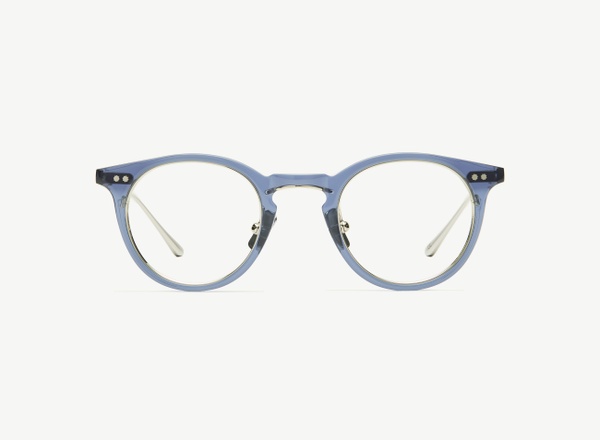 Front view of a pair of eyeglasses called the Alchemist in Midnight