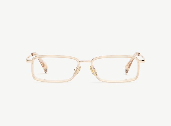 Front view of a pair of eyeglasses called the Pulse in Nude