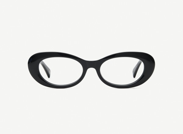 Front view of a pair of eyeglasses called the Oracle in Black