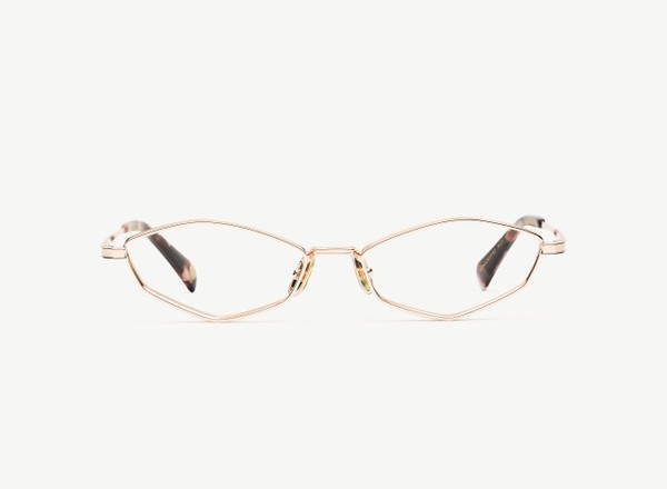 Front view of a pair of eyeglasses called the Duchess in Rose Gold