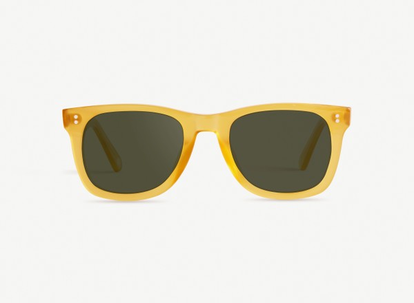 Front view of a pair of eyeglasses called the Mentor in Sunflower
