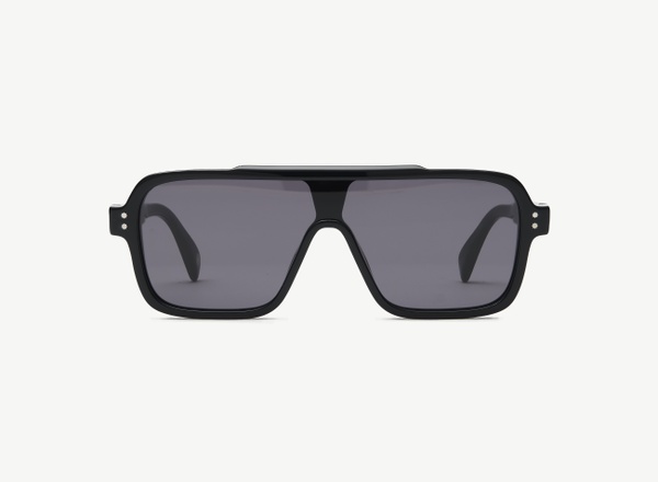 Front view of a pair of eyeglasses called the Rider in Black