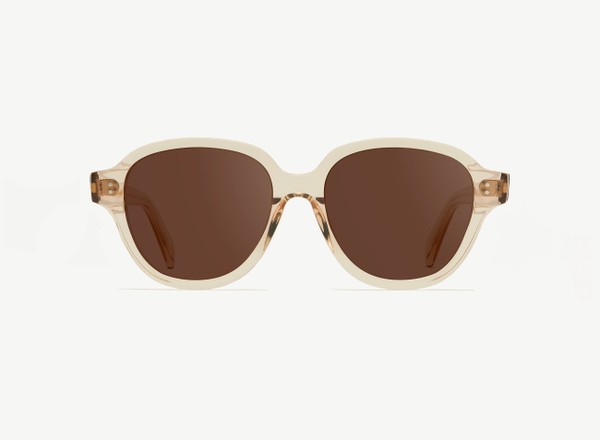 Front view of a pair of eyeglasses called the Altruist in Nude